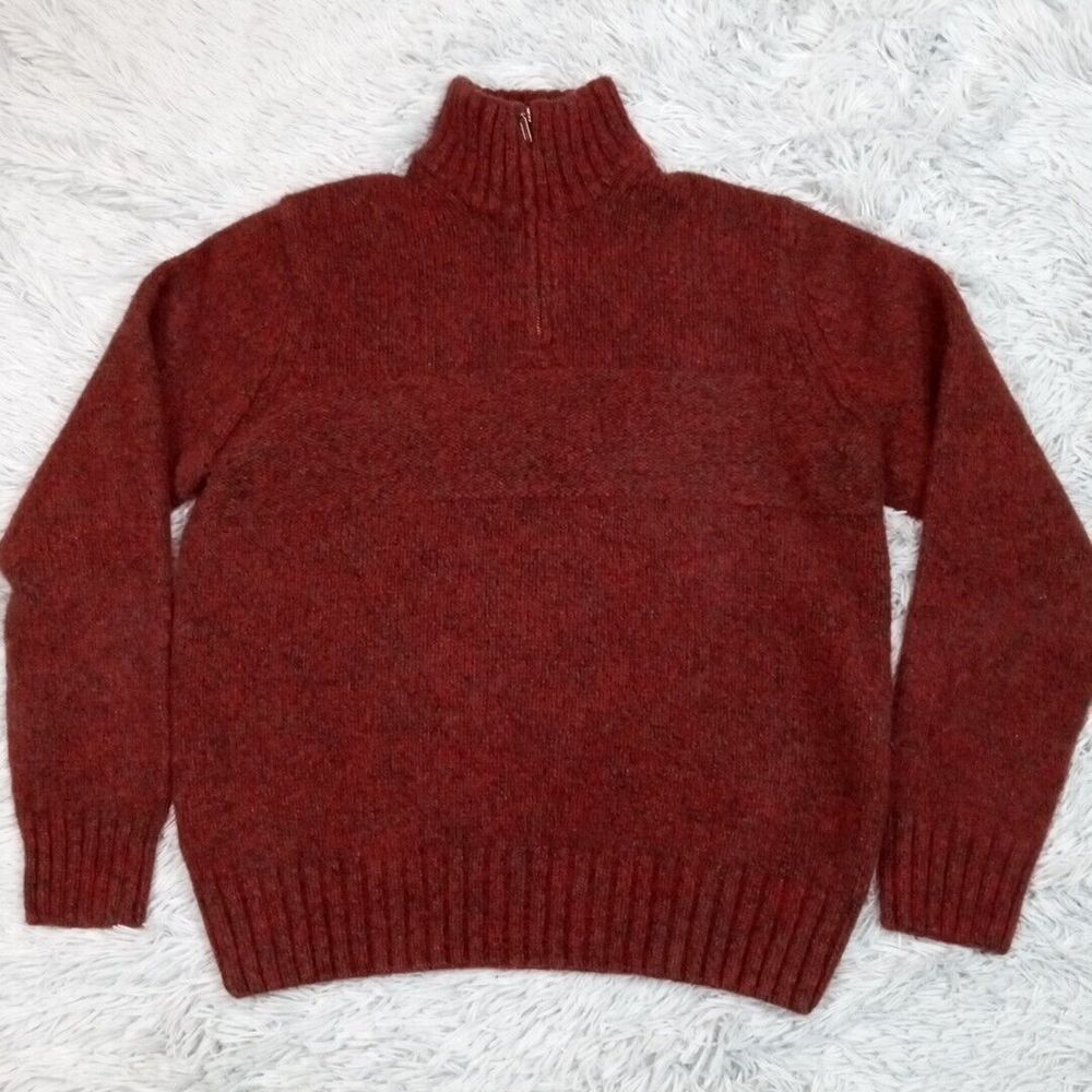 Cherokee‎ Sweater Womens M Red Gray Marled Wool Blend Cozy Comfort Casual Preppy